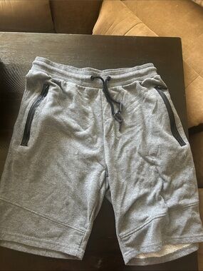 Grey Athletic Drawstring Shorts for Men
